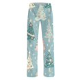 thumbnail image 5 of Women's Christmas Printed Plush Casual Pants with Drawstring Elastic Waist, Long Trousers for Home and Casual Wear, Comfortable Design,Mint Green,3XL, 5 of 6