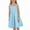 Blue, variant on BRGZLK Girls Summer Dresses, Cute Solid Color Round Neck Sleeveless Waist Cinched Stretchy Dresses A-Line School Recital Dress Black 7-8 years