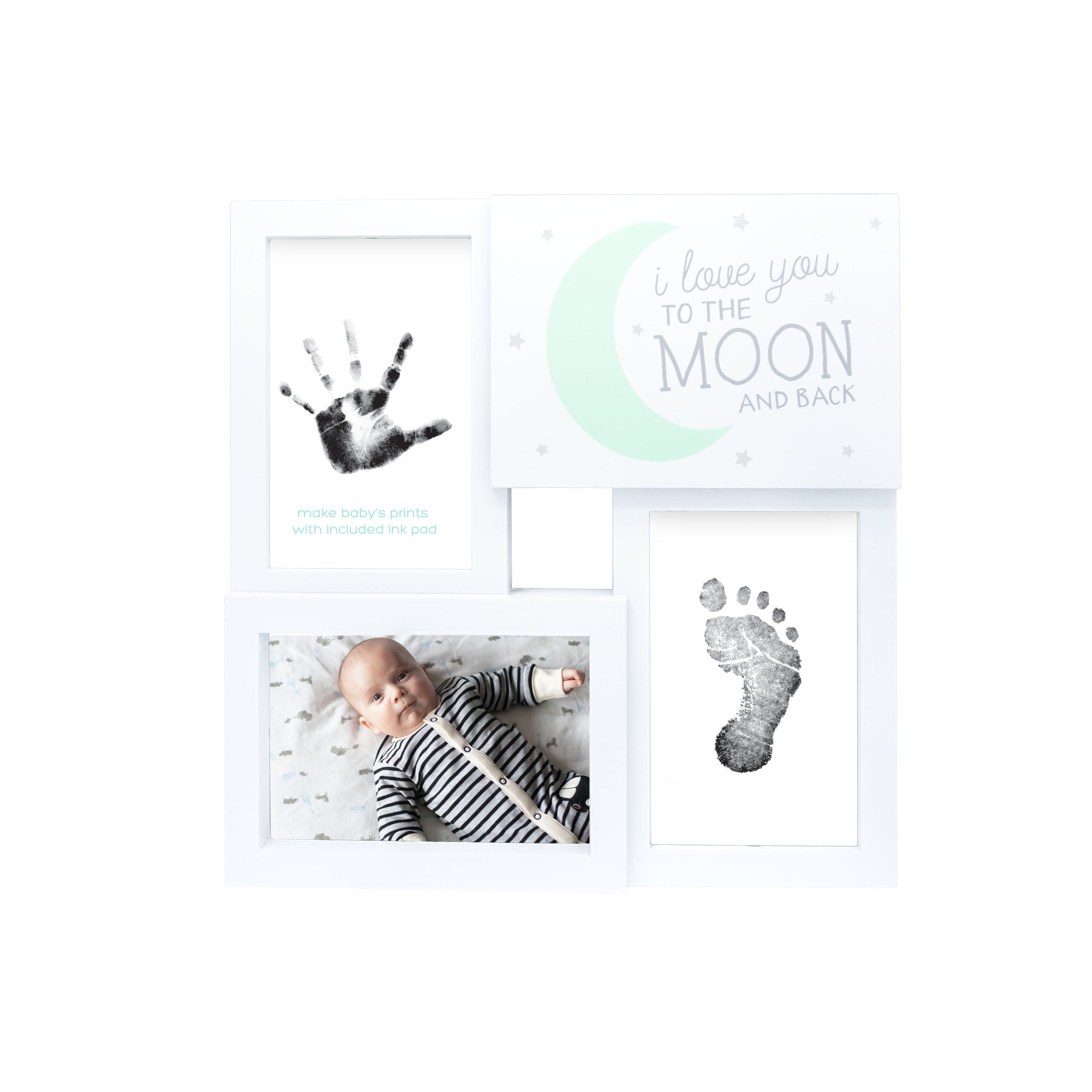 Tiny Ideas Baby Prints Collage Keepsake Frame with CleanTouch Ink Pad