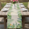 thumbnail image 4 of Summer Palm Leaves Table Runner 70 Inches, Watercolor Tropical Leaf Botanical Beige Bed Runner Dresser Scarves Tabletop for Indoor Outdoor Parties/Ceremony/Banquet, 13" x 70", 4 of 9