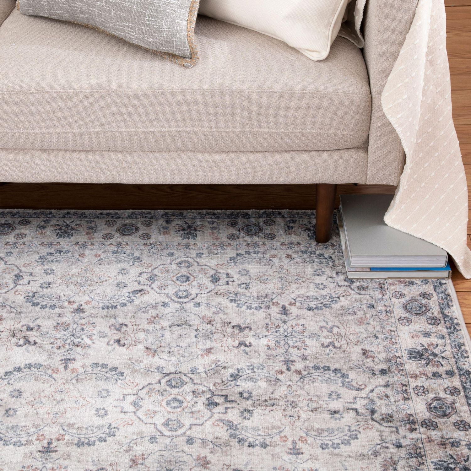 Banburry Light Grey and Dark Grey Woven Area Rug