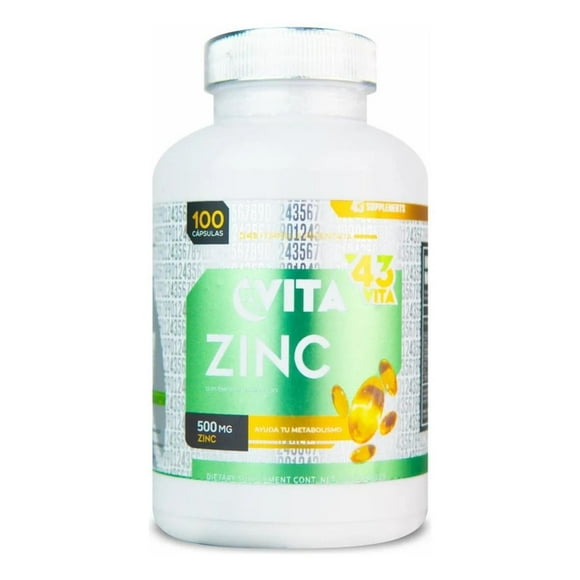 Suplemento Deportivo Zinc 43 Vita Con L-Metionina 100 Cápsulas