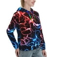 thumbnail image 6 of Wukai Red And Blue Lightning Print Womens Hoodies Fleece Sweatshirts Long Sleeve Sweaters Pullover Fall Outfits Winter Clothes-Small, 6 of 7