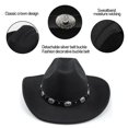 thumbnail image 3 of Sombrero de vaquero Bawnhaw de fieltro Fedora Vintage Rodeo Outback negro, 3 of 7