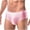Mens Underwear Pink, variant on Mens Underwear Trendy High-Cut Mid Waisted Silk Briefs Casual Solid Stretchy Comfort Support Basic Brief