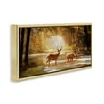 thumbnail image 4 of Stupell Industries Deer in Sunlit Grove Landscape Painting Gold Floater Framed Art Print Wall Art, 31 x 14, 4 of 10