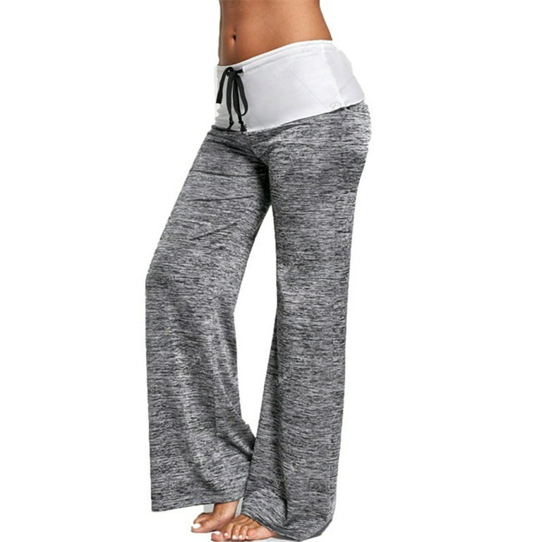 Lumento Women's Comfy Pajama Pants Wide Leg Lounge Palazzo Yoga Pants  Stretch Casual Drawstring Waist Pants 