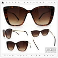 thumbnail image 4 of Womens Oversized Cat Eye Chic Metal Arm Plastic Sunglasses Tortoise - Brown, 4 of 9