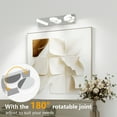 thumbnail image 6 of 21 Inch 3-Light LED Vanity Light, Modern Dimmable Bathroom Fixture with Rotatable Heads, Chrome Finish, 6 of 9