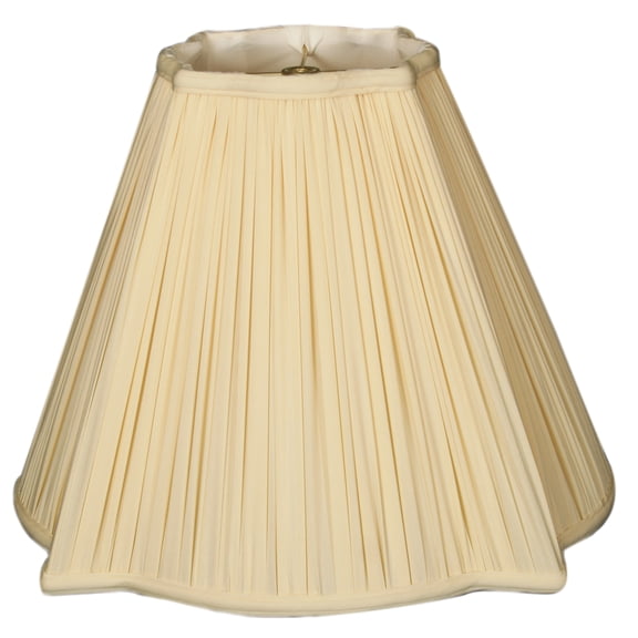 Royal Designs 14" Fancy Square Gather Pleat Lamp Shade Eggshell