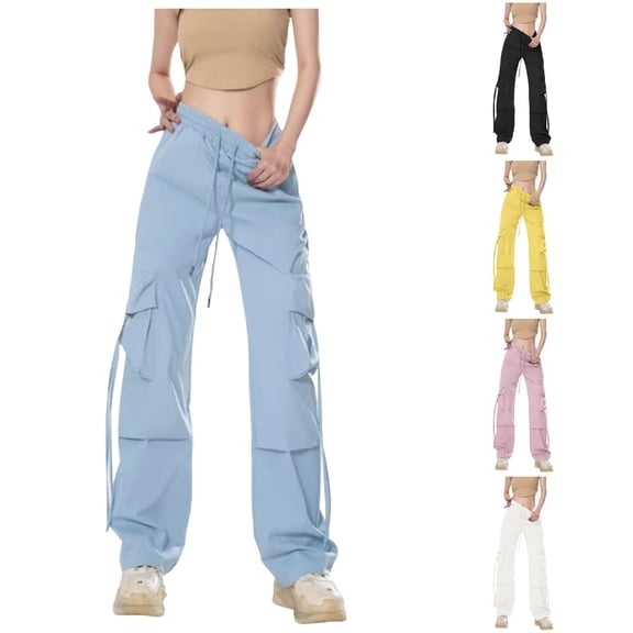 LIUYUNNN Women Casual Dress Pants for Work Women Fashion Overalls High Waisted Straight Leg Wide Leg Trousers Loose Casual Floor Length Trousers, Size XL