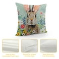 thumbnail image 4 of Creowell Happy Easter Pillow Covers , Floral Rabbits Bunny  Farmhouse Decorative Throw Pillowcases for Home Sofa Couch Decoration, 4 of 5