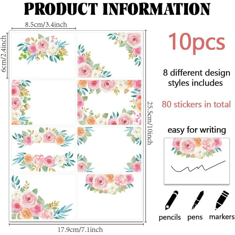 80pcs-10-sheets-floral-name-tags-stickers-3-3x2-4-inch-self-adhesive-flower-name-tags-labels-blank-name-labels-plant-theme-name-stickers-for-teachers-office-bulletin-board-decoration-walmart-com