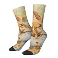 thumbnail image 1 of Fotbe Girl Hugging Dog Flowers Calcetas Largas con Estampado para Hombre y Mujer – Calcetas de Compresión Transpirables y Elásticas, Viajar y Uso Diario Talla 5-11, 1 of 6
