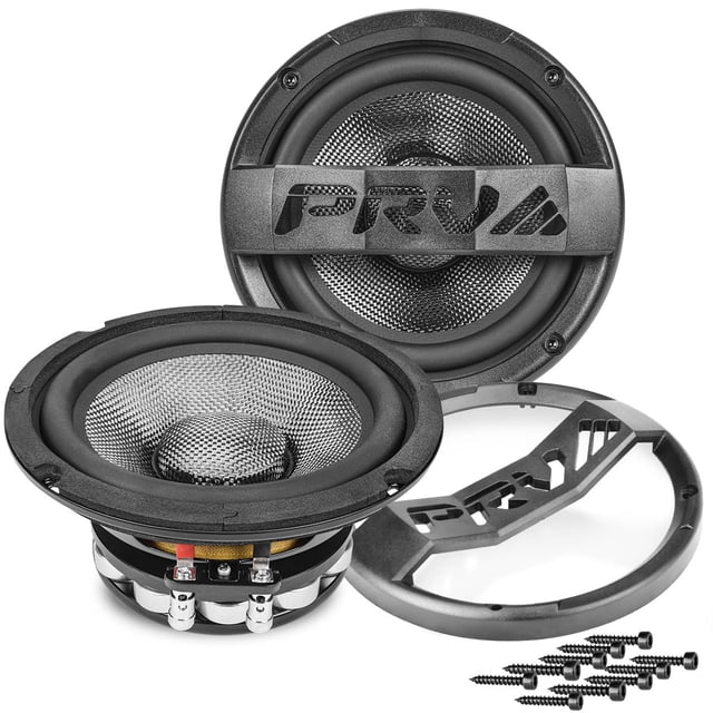 Altavoz de medios PRV AUDIO de 6.5" de fibra de carbono, 500 W, 4 ohmios