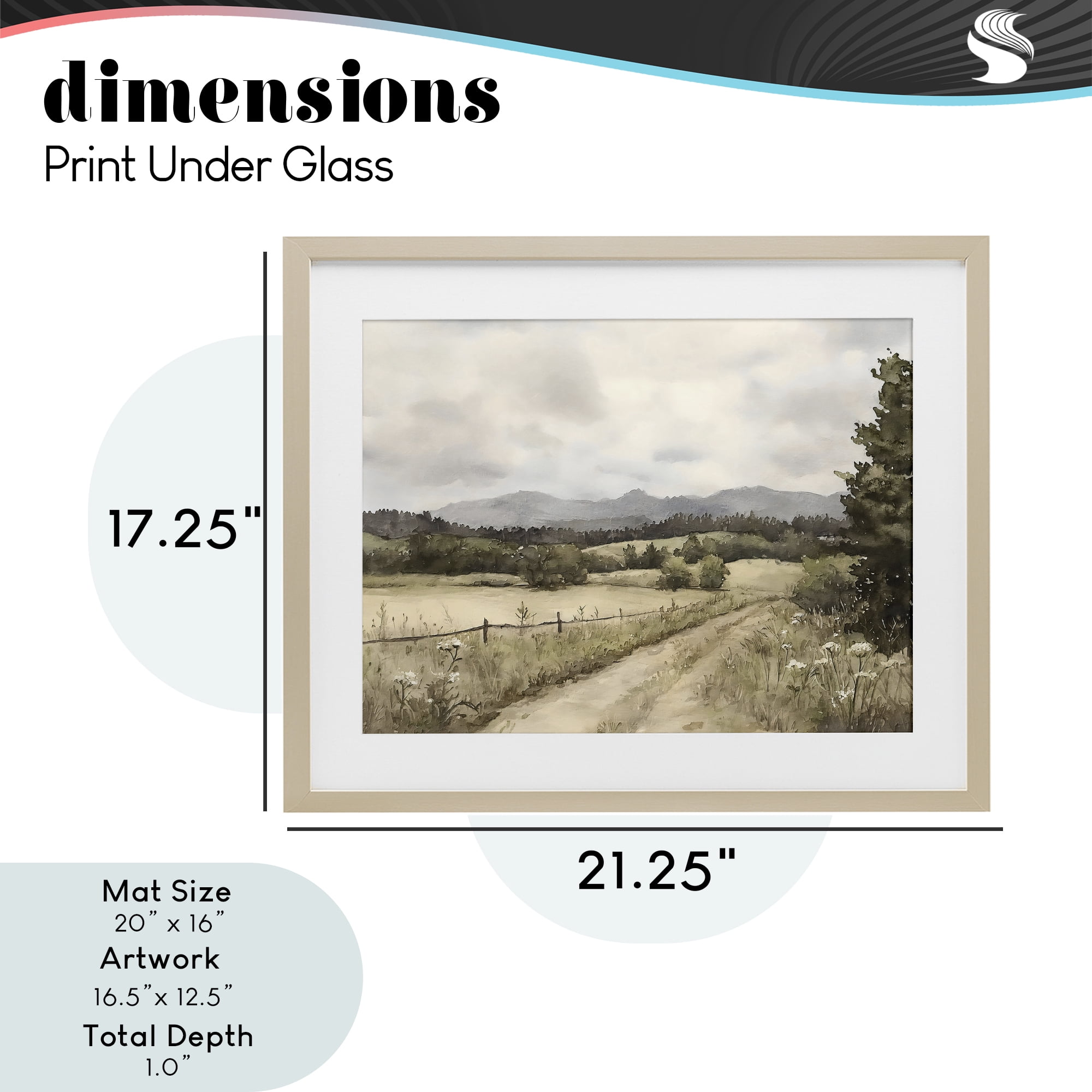 Stupell Industries Muted Meadow Lane Birch Framed Print Under Glass, design by Riley B