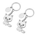 thumbnail image 1 of 2pcs Creative Cat Keychain Shaking Head Cat Key Chain Cat Pendant Key Ring, 1 of 7