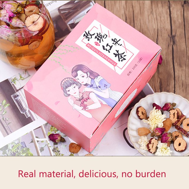 Té de dátiles rojos y rosas 1 caja de 10 paquetes de 100 g caja de té de dátiles rojos y rosas extracto de hierbas naturales para la salud bolsas de té para el hogar y la ANGGREK Otros