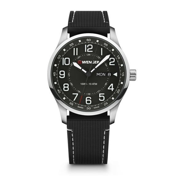 Wenger Swiss Army Men's 01.1541.127 Attitude Black Dial Watch 42mm MSRP $220