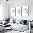 thumbnail image 2 of 3 Piece Modern pink red Flowers Canvas Wall Art for Bedroom Living Room decor,Bathroom Wall Decor,3 Panels framed Wall Watercolor Painting Kitchen Home Decoration Canvas Print Artwork Wall Mural, 2 of 6