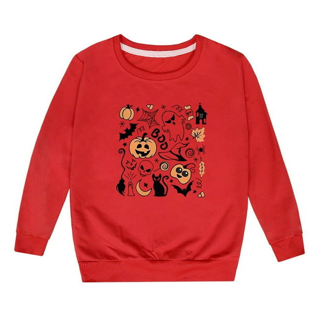 Chandail à Capuche d'Halloween pour Filles, Doux et Confortable, Tenue Décontractée Automne Hiver pour Tout-Petits, Manches Longues, Col Rond