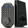 thumbnail image 1 of HLONK Fingerprint Smart Deadbolt Lock with Voice Prompt  Oil Rubbed Bronze - Fingerprint  PIN Code  One-Time Code  2 Mechanical Keys  Auto Lock Enable/Disable  Easy Installation, 1 of 6