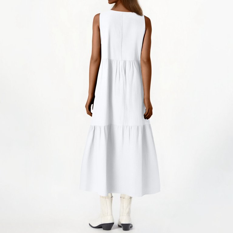 Linen Dress, Casual V Neck Sleeveless Maxi Tank Sundress Plus Size Loose Swing Beach Wedding Guest Dress Black Coat Women Halter Dresses For 1920S Cocktail Dresses Maxi Dresses (3XL, White) ZMTing - Linen Dress, Casual V Neck Sleeveless Maxi Tank Sundress Plus Size Loose Swing Beach Wedding Guest Dress Black Coat Women Halter Dresses For 1920S Cocktail Dresses Maxi Dresses (3XL, White) ZMTing -