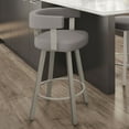 thumbnail image 5 of Amisco Parker 26 In. Swivel Counter Stool - Taupe Grey Faux Leather / Grey Metal, 5 of 9