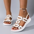 thumbnail image 2 of Slingback Sandals for Women Thick Soft Sole Cushion Slides Trendy Splice Open Toe Summer Beach Shoes White Size 9, 2 of 7