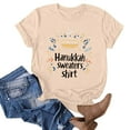 thumbnail image 2 of Jinhomg Cute Hanukkah Shirt for Women Chanukah Menorah Graphic Tees Lightweight Casual Short Sleeve Crew Neck Celebration Tops Fall Saving Khaki XL, 2 of 4