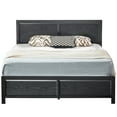 thumbnail image 5 of Taomika Platform Twin Size Bed Frame With Wood Headboard, Black Bed Frames, 5 of 12