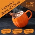 thumbnail image 6 of Pumpkin Ceramic Coffee Mug with Lid 14oz for Halloween，Autumn Fall Design, Microwave Safe, Novelty Cup, For Women & Friends, Family Decor, 6 of 7