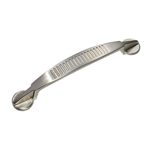 Utopia Alley 5pcs Bridget Pull Handle - Decorative Cabinet Drop Pull Handles- Vintage Cabinet Hardware with Hand Finished Brushed Nickel - Metal Drawer Pull Handle, 5.1" Center to Center