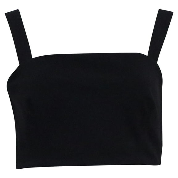 Pre-Owned Theory Sleeveless Cropped Top in Black Polyamide