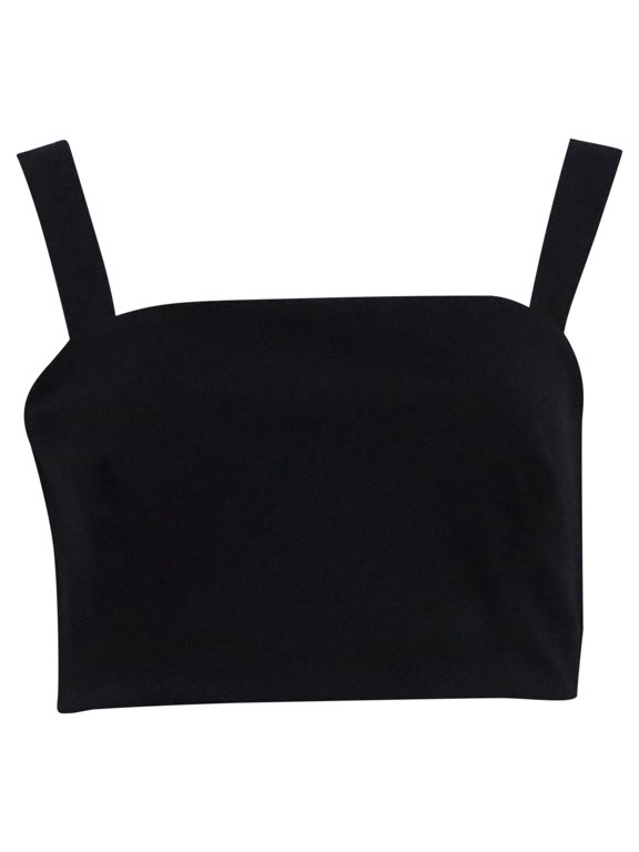 Pre-Owned Theory Sleeveless Cropped Top in Black Polyamide