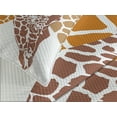 thumbnail image 4 of Ambesonne Giraffe Quilted Bedspread Set 3 Pcs, Wildlife in Africa, King Size, Orange White and Brown, 4 of 5