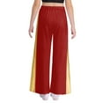 thumbnail image 4 of Miutii Girls Lyrical Praise Dance Dress One Shoulder Color Block Metallic Tunic and Worship Wide Leg Pants Set Burgundy 10, 4 of 7