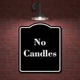 thumbnail image 2 of No Candles BLACK Aluminum Composite Sign 15''x18'', 2 of 9