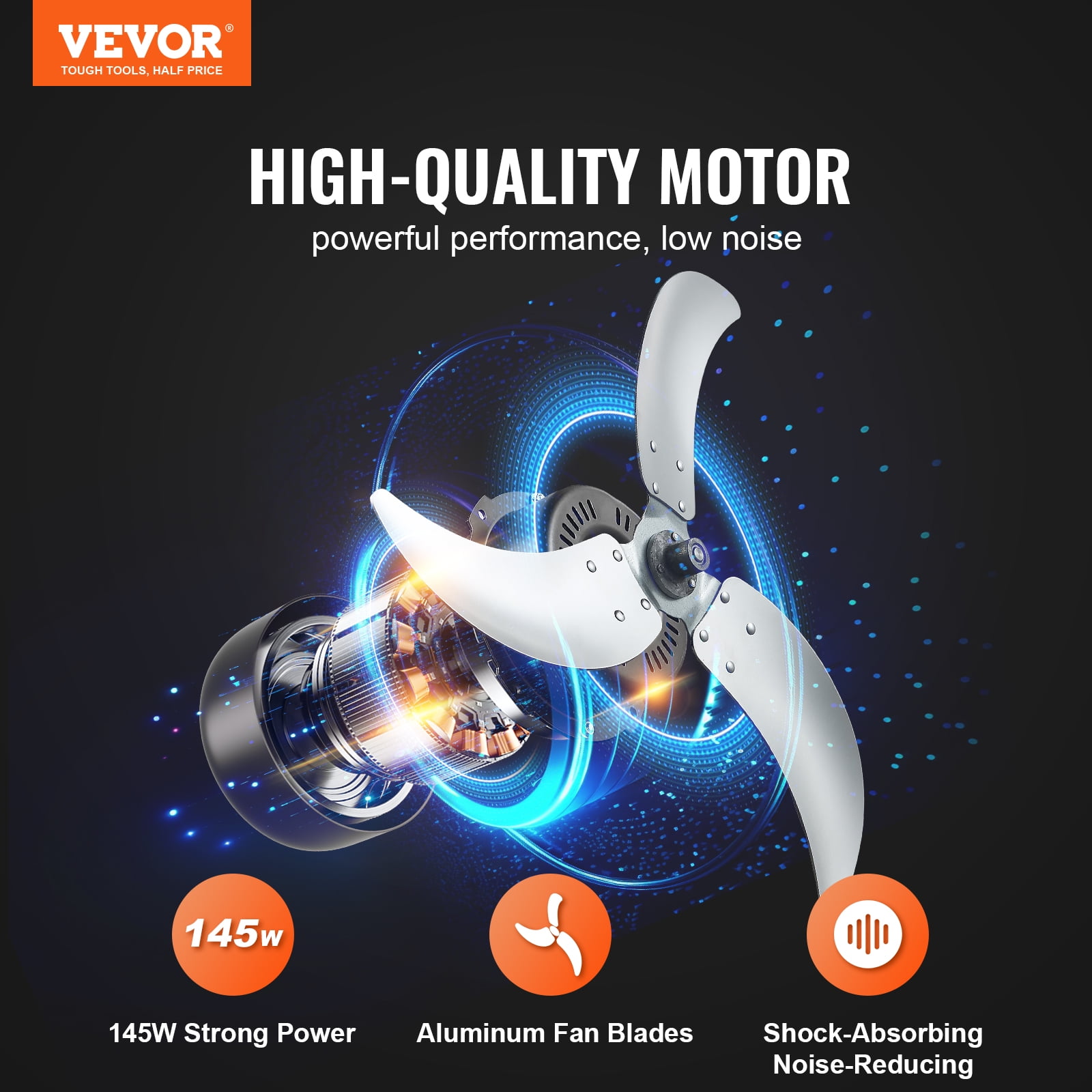 VEVOR Drum Fan, 24 Inch High Velocity Industrial Shop Fan, Heavy Duty Commercial Use 3-Speed 8600CFM, 360°Adjustable Tilting,0-2h Timer Industrial Floor Fan for Warehouse,Workshop,Factory, Basement