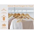 thumbnail image 6 of Wooden Hangers 30 Pack, Wood Coat Hangers for Closet, Heavy Duty Clothes Hangers for Suits, Shirts, Pants, Jackets, Natural Wood Color, 6 of 7