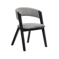 thumbnail image 5 of Rowan Mid-Century Modern Accent Dining Chair in Black Finish and Grey Fabric - Set of 2, 5 of 7