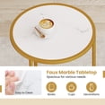 thumbnail image 5 of Giantex Ensemble de 2 Tables Gigognes Rondes, Tables Basses à Texture Marbre Moderne, Table d'Appoint Gain de Place, Table d'Appoint Empilable, 5 of 5