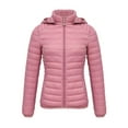 thumbnail image 4 of PFRNLF Women's Puffer Jacket Lightweight Quilted Padded Zip Up Stand Collar Winter Fleece Coat with Removable Hood, 4 of 6