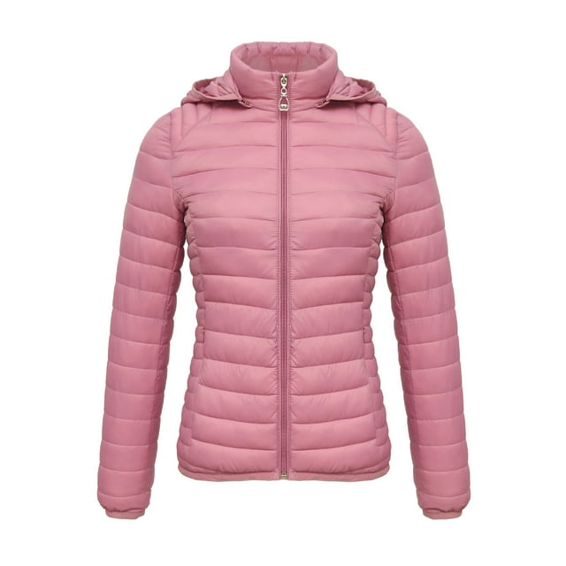 Veste Matelassée à Capuche Amovible pour Femmes, Fermeture Éclair Complète, Veste Courte Slim Isolée, Manteau d'Hiver Chaud