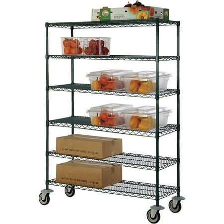 

24 Deep x 72 Wide x 69 High 6 Tier Freezer Wire Shelf Truck with 800 lb Capacity