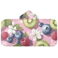 thumbnail image 5 of Yayeee Kids Hooded Towels Toddler Soft Absorbent Beach Bathing Wrap 50" x 23.5", Pink Blueberries, 5 of 5