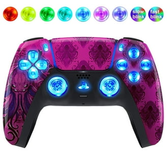 PS5★カスタム★カスタマイズ★ワイヤレス★コントローラ★ジャンク★中古★LED Weed Leaf Silent Modz LED Light Up Buttons Wireless Custom