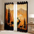 thumbnail image 2 of Feelyou Kawaii Deer Family Black Out Curtains, Rustic Wildlife Moose Curtains Pack of 2 (42x63 Each), Jungle Pine Tree Bedroom Curtains, Window Curtains Home Decor, 2 of 6