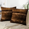 thumbnail image 3 of LALILO Throw Pillow Covers Old Wood Wooden Wood Backdrop Board Cushion Cover 18" x 18", 2 Pack, 3 of 6
