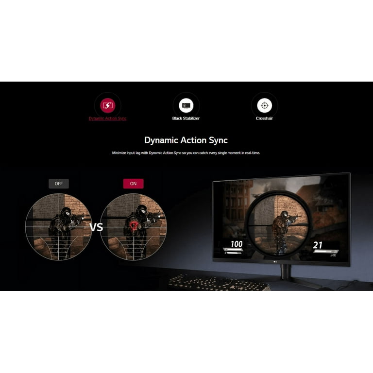 LG UltraGear 32 Inch QHD Gaming Monitor 32GK650F-B with FreeSync